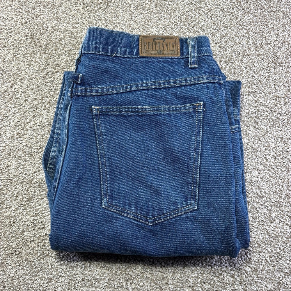 Vintage Brittania Jeans Womens‎ 16 34x30 Blue Medium Wash Tapered Denim